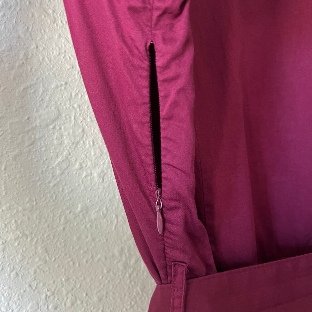 Princess Highway 1950’s Vintage Style Burgundy Button Front Tie Waist Dress - Picture 5 of 6